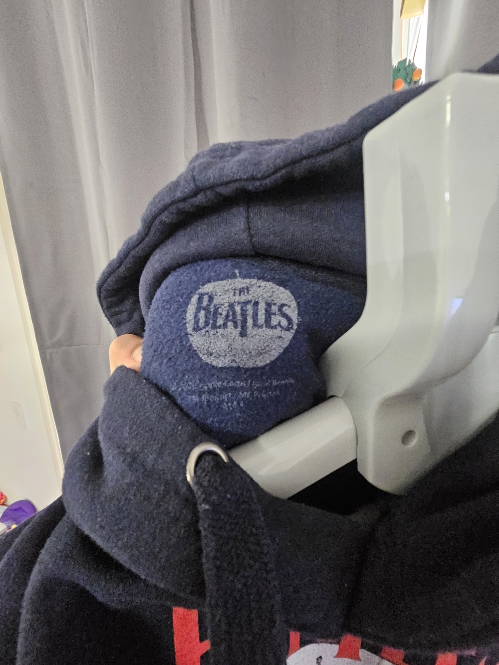 The Beatles Navy Hoodie with Red Logo and Photo Panel - Picture 2 of 2